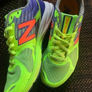 New Balance Neon Lime and Purple Sneakers